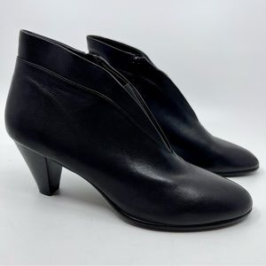 David Tate Roswell Black Nappa Kid Leather Heeled Booties Women’s Size 8.5